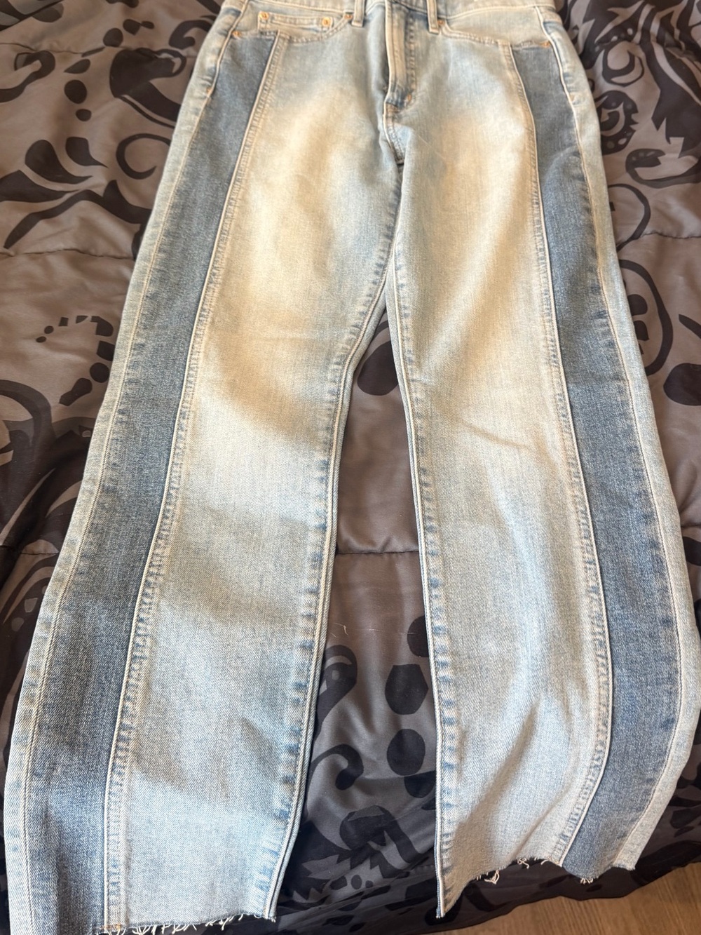 GAP Two-Tone Light & Dark Blue Wide Leg Jeans